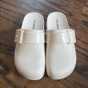 Mini Melissa Off-White Slip-On Clogs